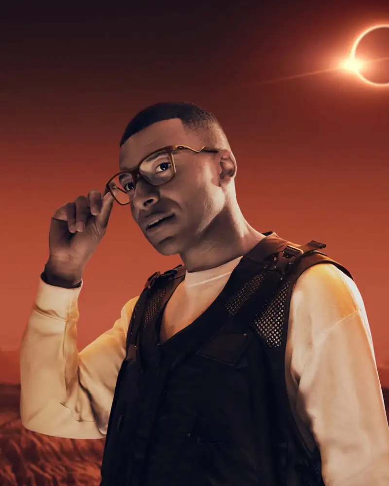  有变帅吗？姆巴佩发布佩戴欧克利联名眼镜的宣传图